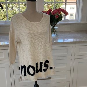 Zara Knit  “nous...vous...” cotton sweater
